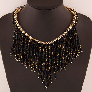 Ensemble de bijoux <span class=keywords><strong>fantaisie</strong></span> faits à la main pour femmes africaines, <span class=keywords><strong>collier</strong></span> bib et boucles d'oreilles en perles de rocaille, chaîne perlée, <span class=keywords><strong>collier</strong></span> <span class=keywords><strong>femme</strong></span> africain - Product Image 6