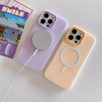 Étui de téléphone portable magnétique deux-en-un de couleur gelée adapté à iPhone1615promax housse de protection simple de couleur unie