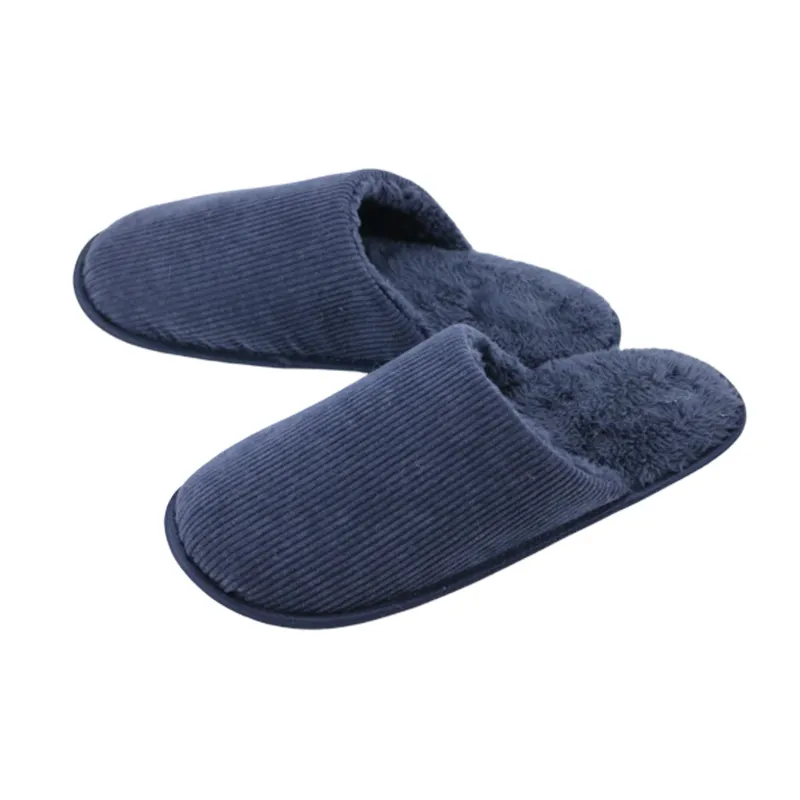 men Winter Cozy Slippers Soft Plush Warm Slip On House Shoes Anti-Slip Fluffy Fur Indoor Bedroom Slippers