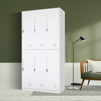 Nouvelle conception de casier métallique, armoire métallique, armoire à 6 portes multifonctionnelle, style moderne, placard de rangement en acier