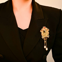 Broche de style vintage, ensemble de bijoux de Dubaï, broche élégante motif oiseau, horloge et palais, bijoux et accessoires pour femmes