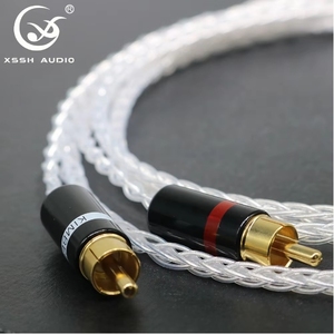 Câble audio auxiliaire plaqué argent à 8 cœurs <span class=keywords><strong>HIFI</strong></span> 3.8mm de diamètre 4.4mm à 2 RCA Extension DIY/OEM Câble audio et vidéo personnalisable - Product Image 3