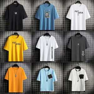 Men's short-sleeved t-shirt summer 2023 new brand trend ice silk half-sleeved cotton t-shirt top clothes men's clothing