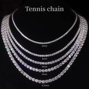 Collana Tennis Messi Jewelry in <span class=keywords><strong>Argento</strong></span> 925, Oro 14K, Oro Bianco con Diamanti Personalizzati Creati in Laboratorio - Product Image 3
