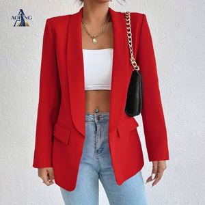 Cardigan <span class=keywords><strong>Blazer</strong></span> Femme Automne Hiver Couleur Unie Manches Longues Manteau Décontracté - Product Image 2