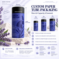 Tube en papier kraft biodégradable personnalisé pour déodorant en stick, emballage vide, conteneur cylindrique en carton recyclable