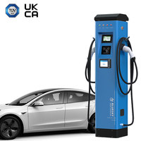 Nouvelle station de recharge pour véhicules électriques Bluesky 44 kW IP55 400 V, à poser au sol, double connecteur Type 2/GBT, chargeur AC avec OCPP 1.6J et paiement par point de vente