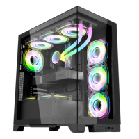 Atx pc tout en un personnalisé avec affichage lcd de la température plexiglas anti-poussière rvb gaming oem coque d'ordinateur