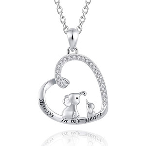 Collar con colgante de corazón de elefante para mujer, cadena de clavícula de moda, regalo de joyería - Product Image 1