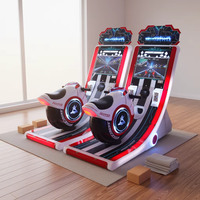 Simulateur de course de moto Kid Phantom avec mouvements latéraux et bande lumineuse, console de jeu vidéo d'arcade pour parc d'attractions