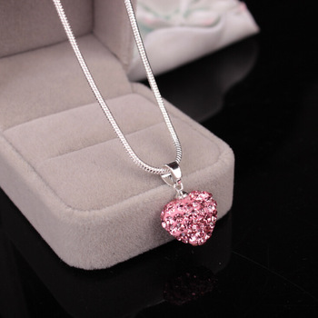 Charm Amethyst Crystals Heart Necklace Jewelry