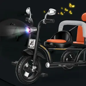नई मॉडल 2 सीटें 'किड्स तिपहिया साइकिलें 3 पहिया पेडल tricycle के लिए रोशनी और संगीत के साथ बच्चों के लिए और जुड़वाँ 1-5years पुराने