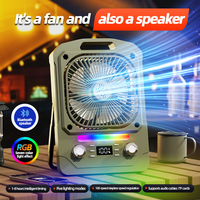Ventilateur de camping portable multifonctionnel pour enceinte et diffuseur d'arômes, 100 vitesses, 5 modes d'éclairage, affichage LED, lumière respirante