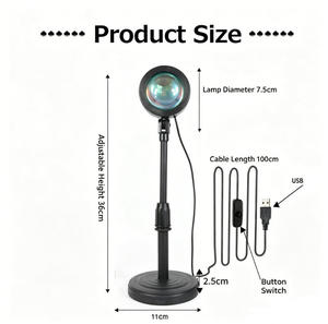 Projecteur Lampe Coucher <span class=keywords><strong>de</strong></span> Soleil avec Télécommande - Lumière LED Coucher <span class=keywords><strong>de</strong></span> Soleil à 16 Couleurs Changeantes, Rotation à 180 Degrés, Lumières <span class=keywords><strong>Arc</strong></span>-<span class=keywords><strong>en</strong></span>-<span class=keywords><strong>ciel</strong></span> pour Chambre à Coucher - Product Image 6
