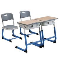 Bureau et chaise pour élèves du primaire et du secondaire, classe de formation de conseil scolaire simple pouvant être relevé, bureau de type C épaissi