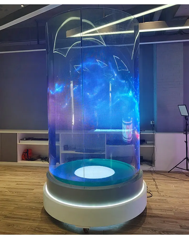 מסך סרט LED שקוף גריל תצוגת חלון חיצוני שקוף גמיש קריסטל אלומיניום סרט קרח מסך קרח שלטים אלקטרוניים