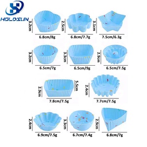 Colore personalizzato resistente al calore riutilizzabile eco-friendly per uso alimentare 11 pz in Silicone stampo per Cupcake stampi per cottura forno sicuro per i bambini - Product Image 2