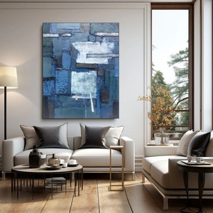 Art mural 3D fait main, grande peinture abstraite minimaliste sur toile, décoration murale verticale texturée, cadeau de déménagement unique - Product Image 6
