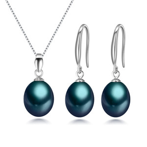 <span class=keywords><strong>925</strong></span> 스털링 실버 여성용 화이트 컬러 천연 담수 진주 목걸이 주얼리 세트 - Product Image 3