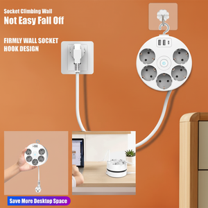 Prise intelligente Tuya Smart Socket EU 16A rotative multi-prises avec USB Type C pour une utilisation universelle dans la maison intelligente - Product Image 1