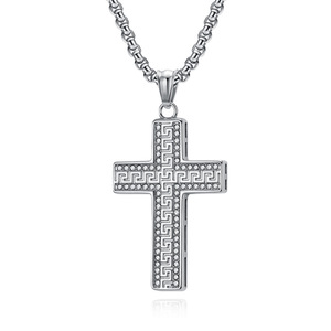 Stainless Steel <b>Cross</b> Necklace Pave Setting Men's Hip Hop Pendant Gift Jewelry - Product Image 5