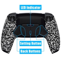 Kit de remap Rise4 blanc caoutchouté avec palettes arrière pour manette PS5
