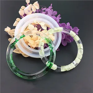 Bracelet en silicone, 4 pièces, moule rond, bijoux, en résine, moule en argile polymère, résine artisanale, époxy, bracelet large et visqueux