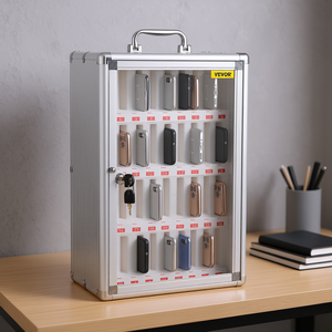 Vevor Armoire de rangement portable moderne en alliage d'aluminium à 36 compartiments avec serrure à clé pour l'organisation de bureau (33x15x85cm) - Product Image 2