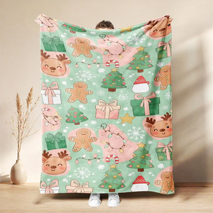 Manta de Franela con Motivos Navideños, Manta para Siesta, Manta Cálida para Invierno, Decoración para Fiestas, Súper Suave, Lavable a Máquina, Impresión Personalizada - Product Image 2