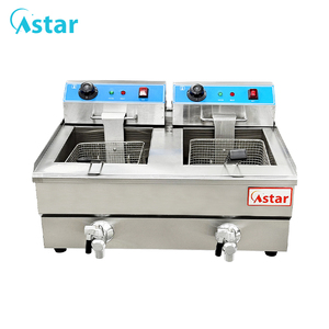 เครื่องทอด<span class=keywords><strong>แก๊ส</strong></span>แบบสอง<span class=keywords><strong>ถัง</strong></span> สองตะกร้า ขนาด 18 ลิตร พร้อมเทอร์โมสตัทปรับได้ ตัวตั้งเวลาในตัว ประตูเลื่อน อ่างล้างจานเดี่ยว/คู่ อุปกรณ์ครัว - Product Image 1