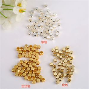 Lisheng Jewelry Gold Plated <b>Square</b> Spacer Beads 6mm For DIY Bracelet Necklace Jewelry Making Components Wholesale - Product Image 2