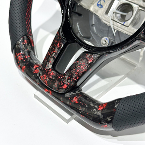 Volante de Fibra de Carbono Rojo Forjado, Apto para <span class=keywords><strong>Mercedes</strong></span> Benz W801 Clase C, Clase E, AMG GLC, GLA, Clase G, C63, A43 - Product Image 4