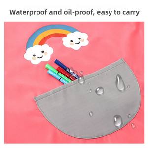 <span class=keywords><strong>Delantal</strong></span> Impermeable Reversible para Niños, con Estampado de Dibujos Animados, de Poliéster, para Jardín de Infancia, Pintura, Uso en Estudio, para Niños y Niñas - Product Image 4