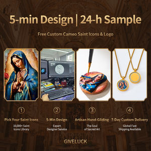 Collar con Colgante <span class=keywords><strong>de</strong></span> <span class=keywords><strong>la</strong></span> <span class=keywords><strong>Virgen</strong></span> María en Relieve 3D Personalizado GIVELUCK, Joyería Religiosa Católica con Camafeo <span class=keywords><strong>de</strong></span> Santos para Venta al por Mayor, Joyería Personalizada - Product Image 3