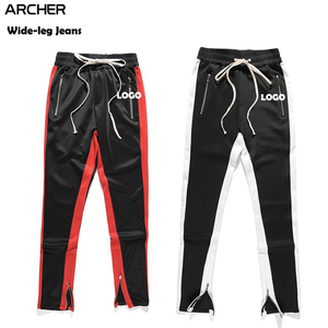 <span class=keywords><strong>Pantaloni</strong></span> della tuta bicolore stile sportivo <span class=keywords><strong>pantaloni</strong></span> <span class=keywords><strong>a</strong></span> doppia strisce bianche da uomo - Product Image 1