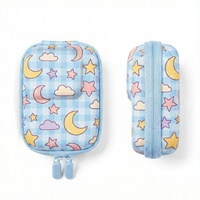 Tas Penyimpanan Kamera Kulit Multifungsi Kotak Penyimpanan Kabel Organizer Power Bank Desain Kartun Anime