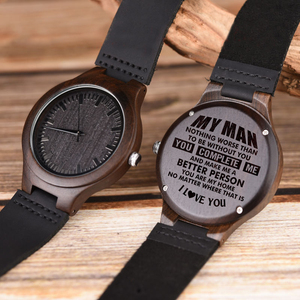 Orologio da Uomo di Lusso con Movimento al Quarzo MIYOTA, Stile Antico, Cinturino in Legno di Ebano e Pelle, Consegna Diretta - Product Image 2