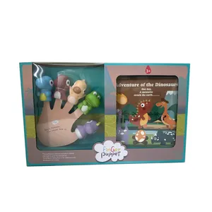 Sıcak satış çocuk oyun sevimli noel hayvan dinozor parmak kukla bebek çocuk için oyuncak