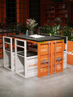 Combinaison table et chaise de style industriel Cabine créative de célébrités sur internet Boutique de thé au lait Boutique de barbecue Table et chaise en fer