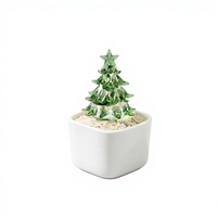 Arbre de Noël en verre coloré de Murano, plante en pot, figurine d'arbre de Noël en cristal faite à la main, décoration artistique de Noël, centre de table