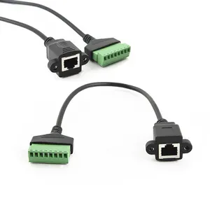 rj45母到无焊料8pin端子布线宽带纯铜电脑连接网络转换数据线