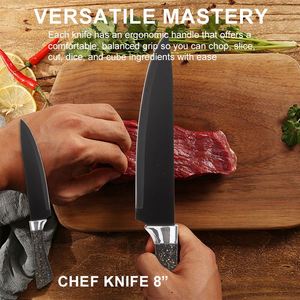 Nuevo juego de cuchillos de cocina para el hogar con mango hueco en forma de herradura, de acero inoxidable, para cortar carne, cuchillos para frutas con base acrílica - Product Image 4