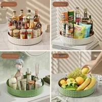 360 degrés rotatif bois garde-manger armoire organisateur plateau multifonction assaisonnement cosmétiques étagère de rangement moderne laque cuisine