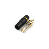 Vente directe d'usine jaune bleu queue en plastique RCA or-enduit mâle Microphone bouchons connecteurs de câble Audio pour guitare électrique