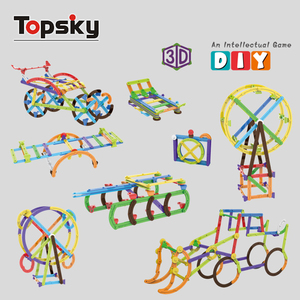 Vui Vẻ DIY 3D Thông Minh Xây Dựng Nhựa <span class=keywords><strong>Stick</strong></span> Xây Dựng Khối Sáng Tạo Lắp Ráp Đồ Chơi Cho Trẻ Em Xe Theo Chủ Đề Mô Hình Gói Các Mảnh - Product Image 2
