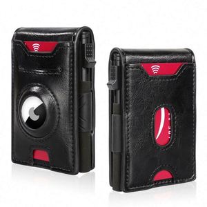 2024 New Intelligent Men's Ultra-Thin Metal Leather <b>Wallet</b> -Up RFID Card Holder Elastic Band for <b>Passport</b> Use Clip Closure - Product Image 5