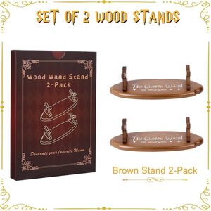 Wooden Wand Display Stand <b>Solid</b> <b>Wood</b> Single Layer <b>Desk</b> Organizer For Magic Wands Pens Decorative Rack - Product Image 2
