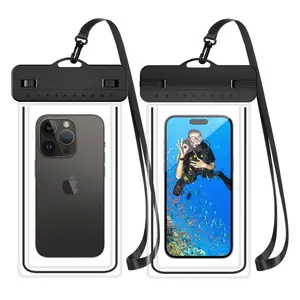 ユニバーサル防水電話バッグカスタマイズされたロゴPVC防水携帯電話ケースドライバッグ7.5インチ携帯電話用