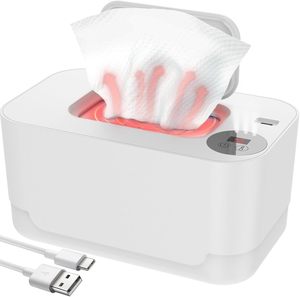 Chauffe-lingettes USB portable pour bébés, distributeur de lingettes avec écran LED, thermostat intégré, pour voiture, maison, crèche - Product Image 2