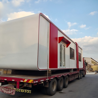 Capsule spatiale conteneurisée pliable avec carrelage de sol de garage et toilettes portables pour logement local